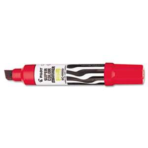 PILOT CORP. OF AMERICA Jumbo Refillable Permanent Marker, Chisel Tip, Red