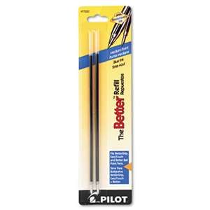 PILOT CORP. OF AMERICA Refill, Non-retract Better/BetterGrip/EasyTouch Ballpoint, Med, Blue, 2/Pack