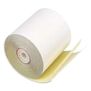 PM COMPANY Paper Rolls, Two Ply Receipt Rolls, 3" x 90 ft, White/Canary , 50/Carton