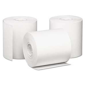 PM COMPANY Single Ply Cash Register/POS Rolls, 3" x 85 ft., White, 50/Carton