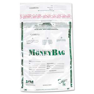 PM COMPANY Plastic Money Bags, Tamper Evident, 9 x 12, Clear, 50/Pack