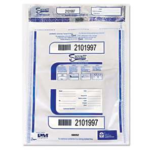PM COMPANY Triple Protection Tamper-Evident Deposit Bags, 20 x 28, Clear, 100/Carton