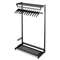 QUARTET MFG. Single-Sided Rack w/Two Shelves, 12 Hangers, Steel, 48" Wide, Black