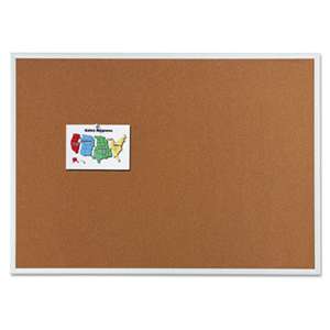 QUARTET MFG. Classic Cork Bulletin Board, 48 x 36, Silver Aluminum Frame