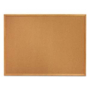 QUARTET MFG. Classic Cork Bulletin Board, 24 x 18, Oak Finish Frame