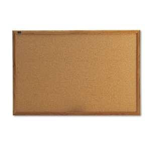 QUARTET MFG. Classic Cork Bulletin Board, 36 x 24, Oak Finish Frame