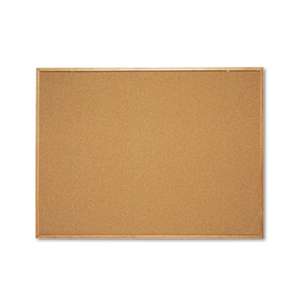 QUARTET MFG. Classic Cork Bulletin Board, 48 x 36, Oak Finish Frame