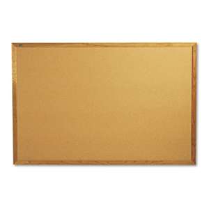 QUARTET MFG. Classic Cork Bulletin Board, 72 x 48, Oak Finish Frame