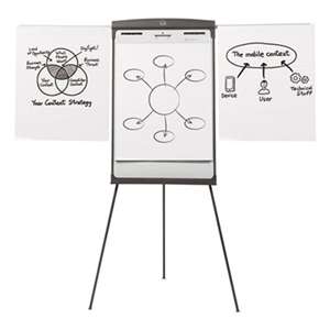 QUARTET MFG. Magnetic Dry Erase Easel, 27 x 35, White Surface, Graphite Frame