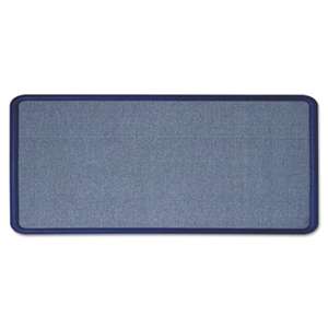 QUARTET MFG. Contour Fabric Bulletin Board, 36 x 24, Light Blue, Plastic Navy Blue Frame