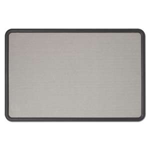 QUARTET MFG. Contour Fabric Bulletin Board, 36 x 24, Gray Surface, Black Plastic Frame