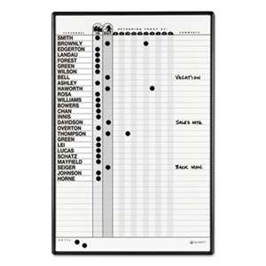 QUARTET MFG. Magnetic Employee In/Out Board, Porcelain, 24 x 36, Gray/Black Aluminum Frame