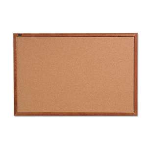 QUARTET MFG. Cork Bulletin Board, 36 x 24, Oak Finish Frame