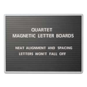 QUARTET MFG. Magnetic Wall Mount Letter Board, 36 x 24, Black, Gray Aluminum Frame