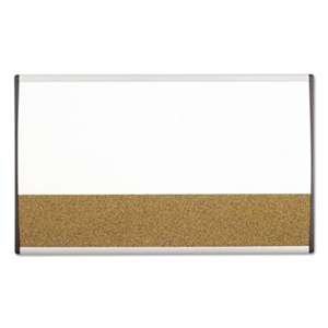 QUARTET MFG. Magnetic Dry-Erase/Cork Board, 18 x 30, White Surface, Silver Aluminum Frame