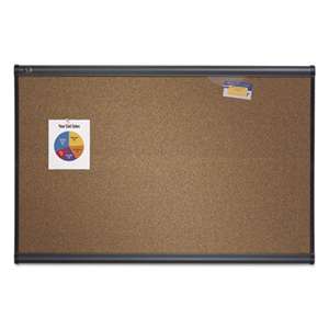 QUARTET MFG. Prestige Bulletin Board, Brown Graphite-Blend Surface, 48 x 36, Aluminum Frame