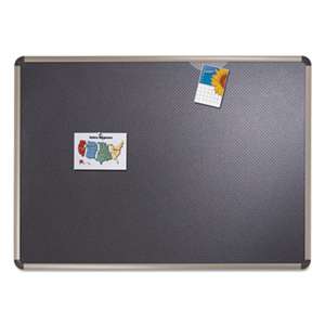 QUARTET MFG. Euro-Style Bulletin Board, High-Density Foam, 36 x 24, Black/Aluminum Frame