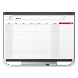 QUARTET MFG. Prestige 2 Total Erase Monthly Calendar, 36 x 24, Graphite Color Frame