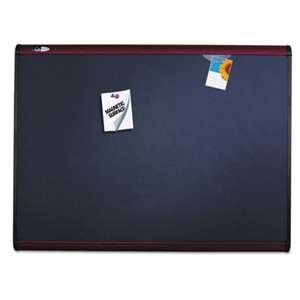QUARTET MFG. Prestige Plus Magnetic Fabric Bulletin Board, 72 x 48, Mahogany Frame