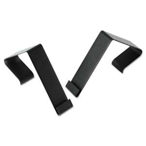 QUARTET MFG. Cubicle Partition Hangers, 1 1/2" - 2 1/2" Panels, Black, 2/Set