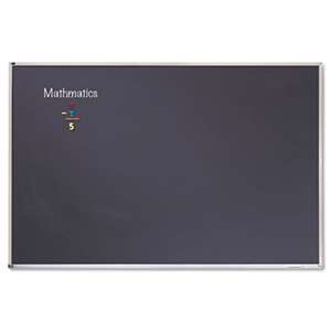 QUARTET MFG. Porcelain Black Chalkboard w/Aluminum Frame, 48 x 96, Silver