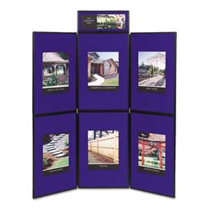 QUARTET MFG. Show-It! Display System, 72 x 72, Blue/Gray Surface, Black Frame