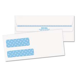 QUALITY PARK PRODUCTS Double Window Tinted Redi-Seal Check Envelope, #9, White, 500/Box