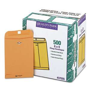 QUALITY PARK PRODUCTS Clasp Envelope, 6 x 9, 28lb, Brown Kraft, 500/Carton