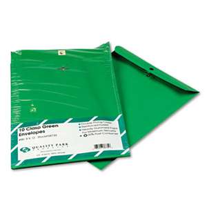 QUALITY PARK PRODUCTS Fashion Color Clasp Envelope, 9 x 12, 28lb, Green, 10/Pack