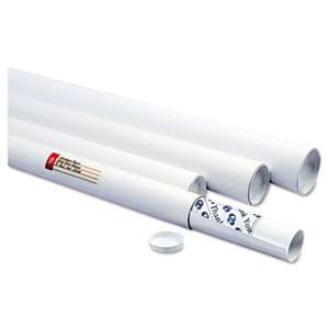 QUALITY PARK PRODUCTS White Mailing Tubes, 18l x 2dia, White, 25/Carton
