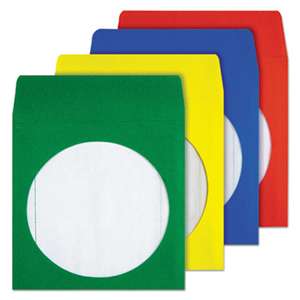 QUALITY PARK PRODUCTS Colored CD/DVD Paper Sleeves, Assorted Colors, 50/Box