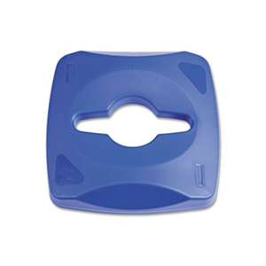 RUBBERMAID COMMERCIAL PROD. Untouchable Single Stream Recycling Top, Blue