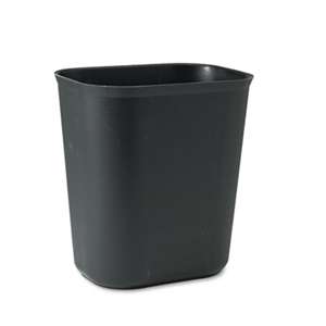 RUBBERMAID COMMERCIAL PROD. Fire-Resistant Wastebasket, Rectangular, Fiberglass, 3.5gal, Black