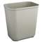 RUBBERMAID COMMERCIAL PROD. Fire-Resistant Wastebasket, Rectangular, Fiberglass, 7gal, Gray