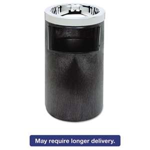 RUBBERMAID COMMERCIAL PROD. Smoking Urn w/Ashtray and Metal Liner, 19.5H x 12.5 dia, Black