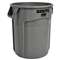 RUBBERMAID COMMERCIAL PROD. Round Brute Container, Plastic, 10 gal, Gray