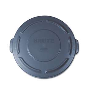 RUBBERMAID COMMERCIAL PROD. Flat Top Lid for 20-Gallon Round Brute Containers, 19 7/8" dia., Gray