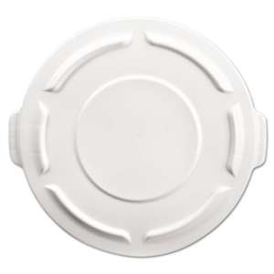 RUBBERMAID COMMERCIAL PROD. Round Brute Flat Top Lid, 19 7/8 x 1 4/5, White