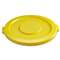 RUBBERMAID COMMERCIAL PROD. Round Flat Top Lid, for 32-Gallon Round Brute Containers, 22 1/4", dia., Yellow