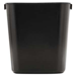 RUBBERMAID COMMERCIAL PROD. Deskside Plastic Wastebasket, Rectangular, 3 1/2 gal, Black