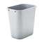 RUBBERMAID COMMERCIAL PROD. Deskside Plastic Wastebasket, Rectangular, 7 gal, Gray