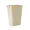 RUBBERMAID COMMERCIAL PROD. Deskside Plastic Wastebasket, Rectangular, 10 1/4 gal, Beige