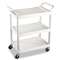 RUBBERMAID COMMERCIAL PROD. Service Cart, 200-lb Cap, Three-Shelf, 18-5/8w x 33-5/8d x 37-3/4h, Off-White