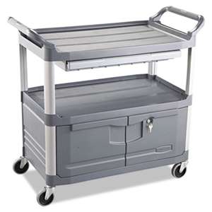 RUBBERMAID COMMERCIAL PROD. Xtra Instrument Cart, 300-lb Cap, Three-Shelf, 20w x 40-5/8d x 37-4/5h, Gray