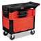 RUBBERMAID COMMERCIAL PROD. Locking Trades Cart, 330-lb Cap, Two-Shelf, 19-1/4w x 38d x 33-3/8h, Black