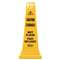 RUBBERMAID COMMERCIAL PROD. Four-Sided Caution, Wet Floor Safety Cone, 10 1/2w x 10 1/2d x 25 5/8h, Yellow