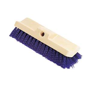 RUBBERMAID COMMERCIAL PROD. Bi-Level Deck Scrub Brush, Polypropylene Fibers, 10 Plastic Block, Tapered Hole