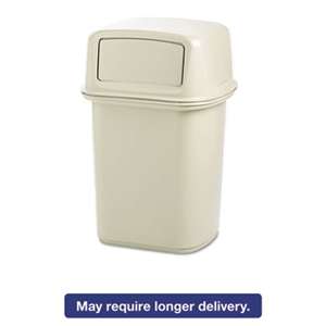 RUBBERMAID COMMERCIAL PROD. Ranger Fire-Safe Container, Square, Structural Foam, 45gal, Beige