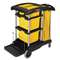 RUBBERMAID COMMERCIAL PROD. HYGEN M-fiber Healthcare Cleaning Cart, 22w x 48-1/4d x 44h, Black/Yellow/Silver