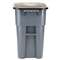 RUBBERMAID COMMERCIAL PROD. Brute Rollout Container, Square, Plastic, 50gal, Gray